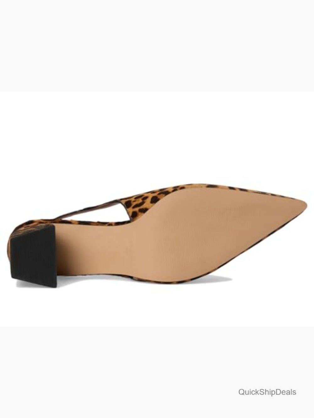 Block Heel PU Pump with Pull-On Closure - Picture 3 of 7